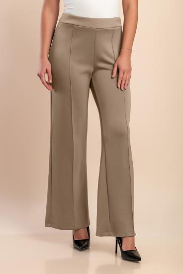Warm high-waisted pants, light brown