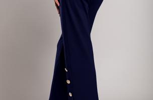 Elegant trousers with buttons, blue