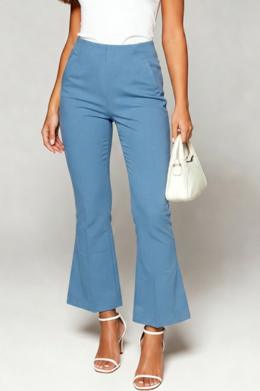 Elegant bell-bottom pants, light blue
