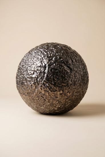 Handmade Relief Ceramic Sphere with Glaze