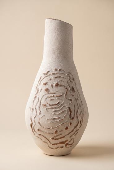 Handmade Ceramic Vase with Relief Detail