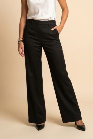 Long high-waisted pants, black
