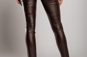 Faux leather tight trousers Roda, brown