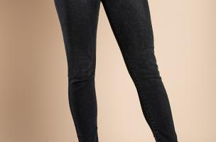 Stretch jeans with skinny leg, black