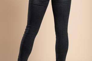 Stretch jeans with skinny leg, black