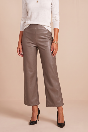 Brown Faux Leather Pants