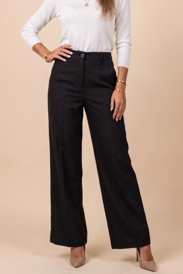 Elegant Straight Pants, Black