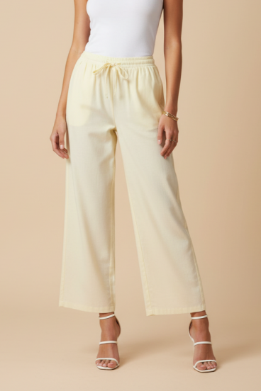 Wide pants, light yellow