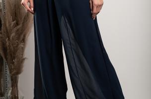 Elegant long pants Veronna, dark blue