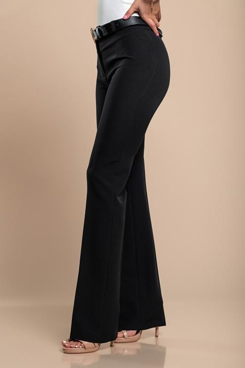Elegant long trousers with a straight leg, black
