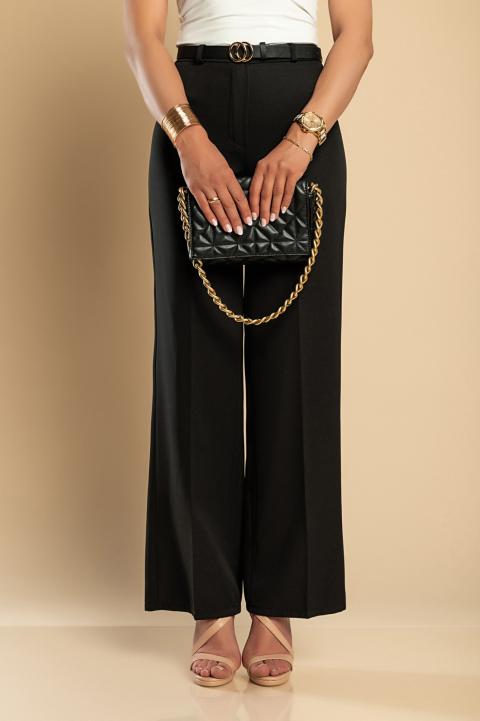 Elegant long trousers with loose leg, black