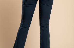 Elegant flared leg trousers, dark blue
