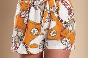 Printed shorts, orange