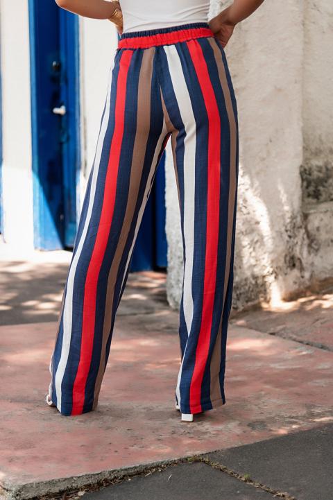 Elegant trousers with striped pattern, dark blue