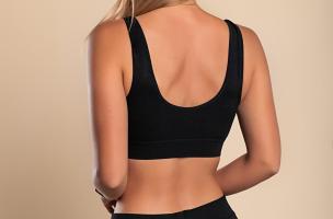 Sports bra with padded cups, black