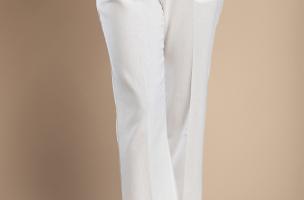 Elegant linen trousers, white