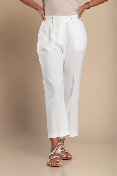 Elegant linen trousers, white