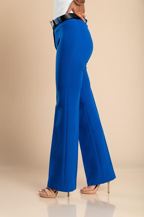 Elegant long trousers with straight leg, blue