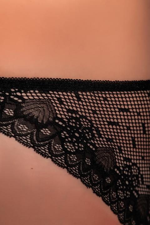 Lace underwear set, black