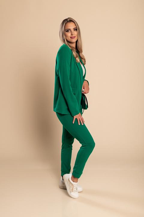 Solid color elegant blazer and trousers set Estrena, light green