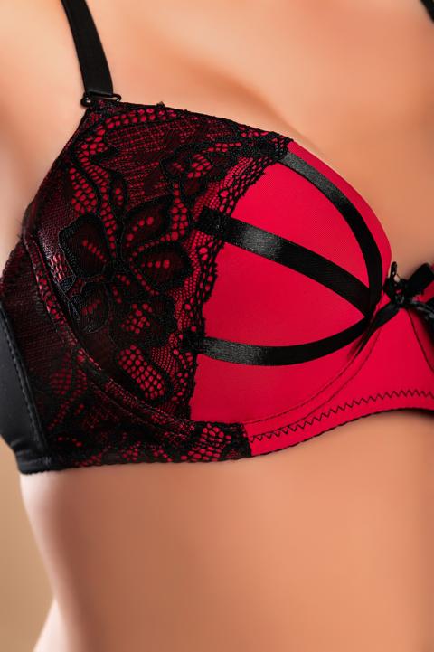 Set of underwear with lace, red
