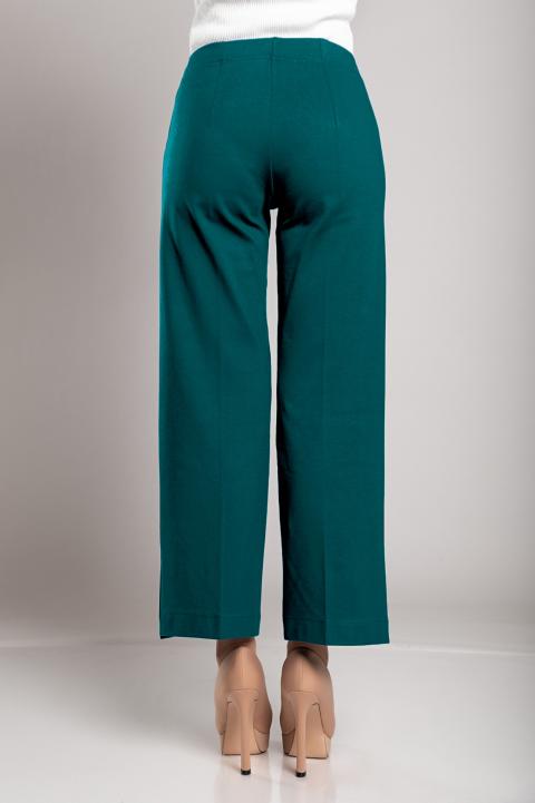 Elegant pants with buttons, petrol