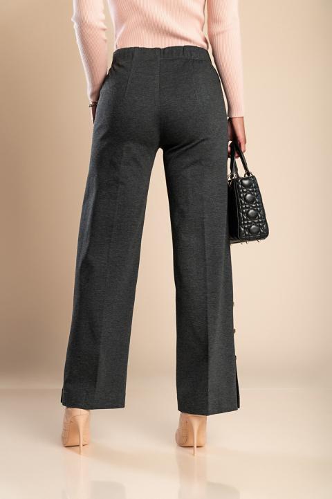 Elegant trousers with buttons, grey.