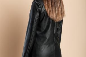 Faux leather jacket 81095, black