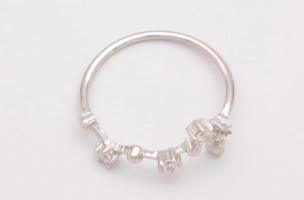 Silver Ring with Rhinestones, ART498 - SCORPIO, Silver Color