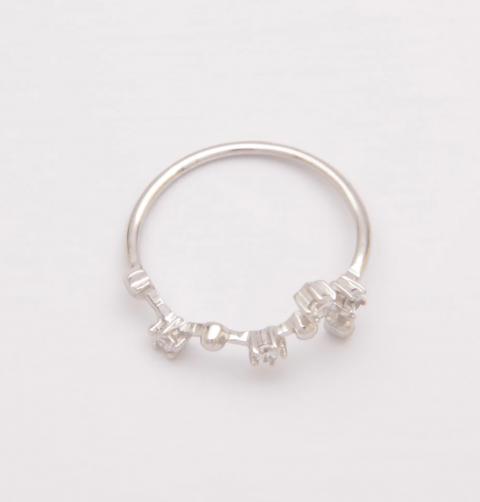 Silver Ring with Rhinestones, ART498 - SCORPIO, Silver Color