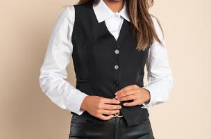 Elegant vest with buttons 8931, black