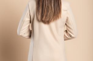 Elegant coat with one button, beige